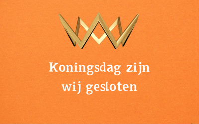 Op zaterdag 26 april zijn wij gesloten vanwege Koningsdag!