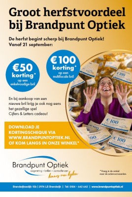 Groot herfstvoordeel bij Brandpunt Optiek